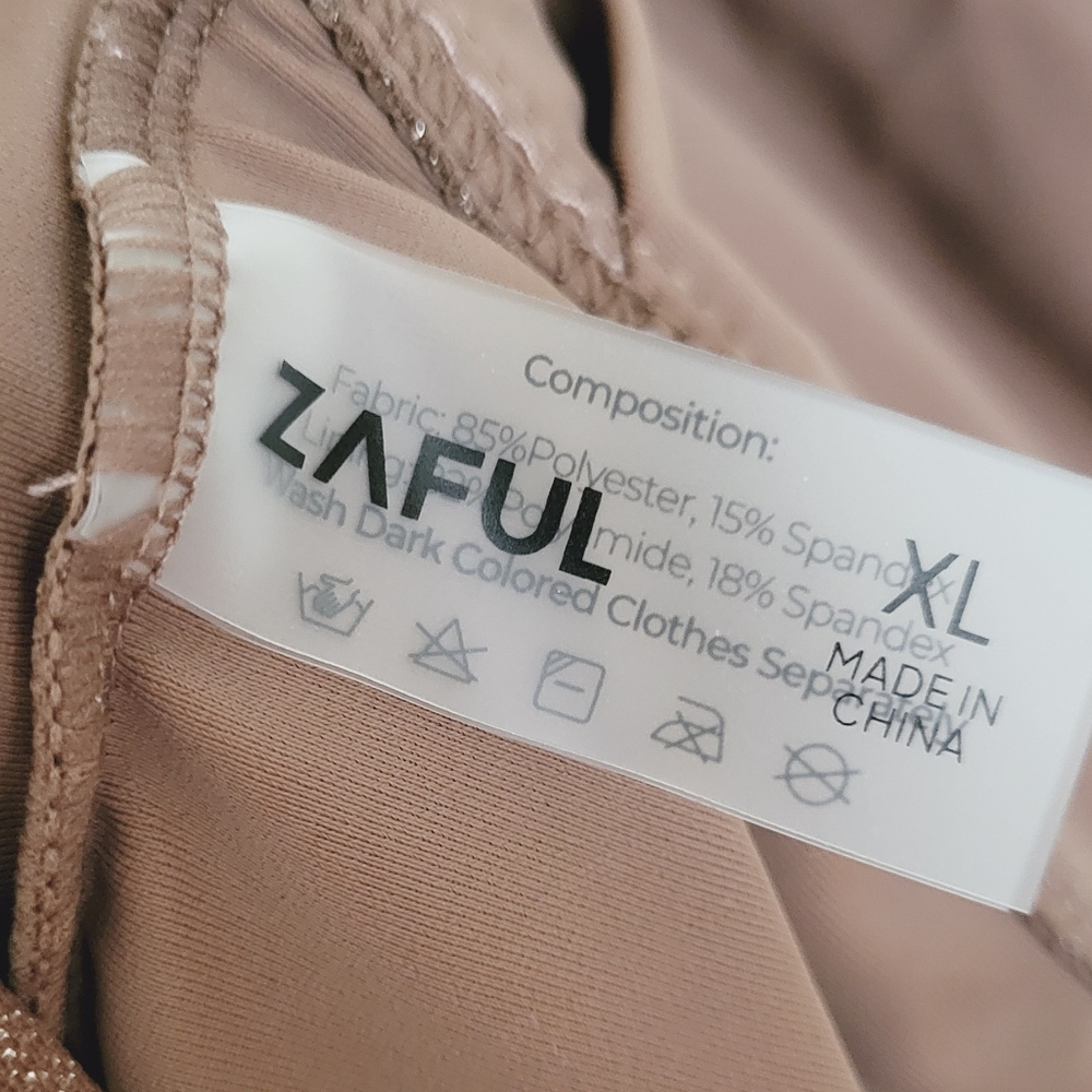 ZAFUL Metallic Sparkly One Piece Bronze Bathing Suit Size XL Brand New - Picture 6 of 8